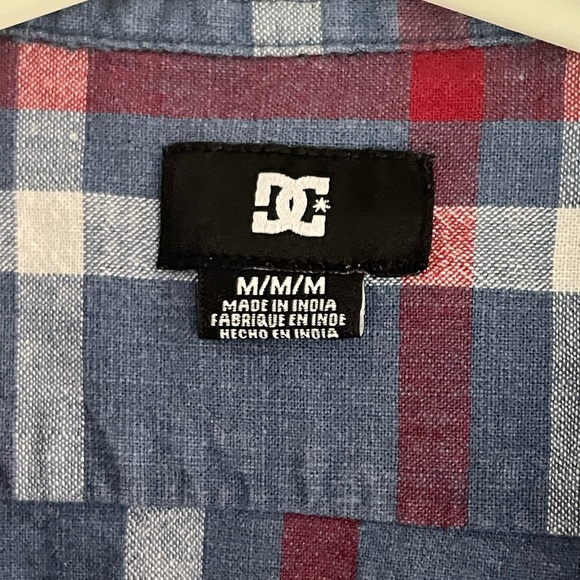 DC | Blue and Red Plaid Button-Up Shirt - Picture 4 of 6